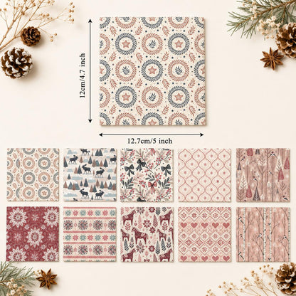 10Pc/Set Christmas Series Deer Horse Star Rhombus Stripe Fat Quarter Fabric, Pre-Cut Square Fabric Assort, Fabric Set, Craft Fabric, Handmade DIY Patchwork Fabric,Home Quilting Sewing Fabric, Packaging Fabric, Scrapbooking Craft Hobbyist
