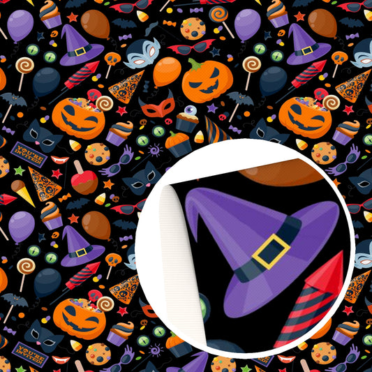 halloween pumpkin candysweety balloon caphat fabric
