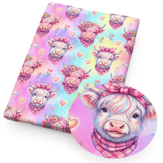 cow heart love tie dye fabric