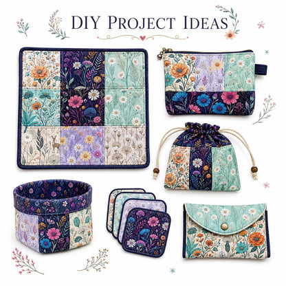 10pcs Charm Pack Set Floral Pattern Vintage Style Handmade DIY with Rich Color and Texture Elements 100% Polyester Patchwork in 10 Design Styles Suitable for Patchwork DIY Craft Projects DIY Wallet Making Gift Giving Bag Making Mother's Day Gift