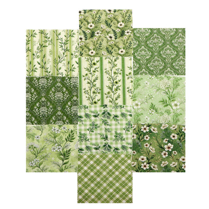 10pcS Charm Pack Set Plaid Floral Pattern VIntage Style Handmade DIY With Rich Color and Texture Elements 100% Polyester Patchwork in 10 Design Styles Suitable For Patchwork DIY Craft Projects DIY Wallet Making Gift Giving Bag Making Mother's Day Gift