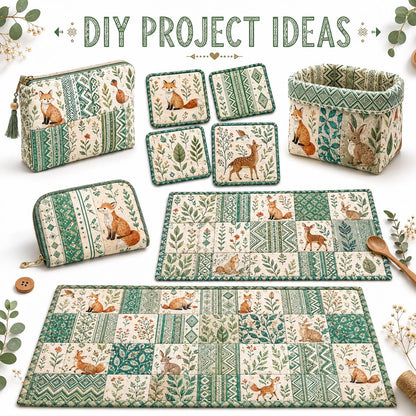 10pcs Charm Pack Set Geometric Fox Grass Pattern Vintage Style Handmade DIY with Rich Color and Texture Elements 100% Polyester Patchwork in 10 Design Styles Suitable for Patchwork DIY Craft Projects DIY Wallet Making Gift Giving Bag Making Mother's Day G