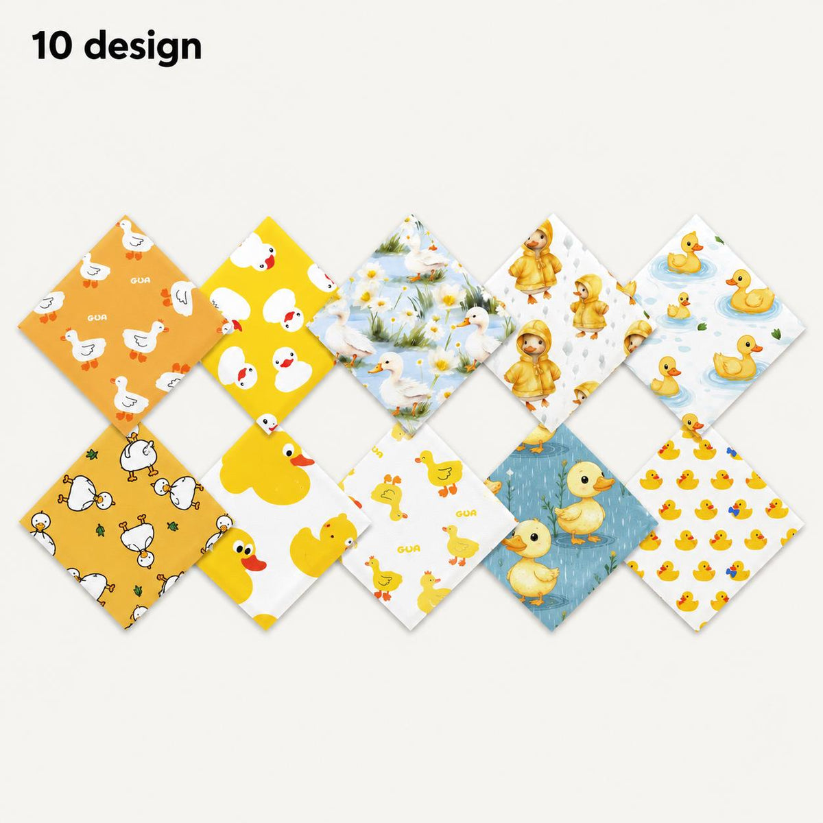 10pcs Charm Pack Set Duck Animal Vintage Style Pattern Handmade DIY with Rich Color and Texture Elements 100% Polyester Patchwork in 10 Design Styles Suitable for Patchwork DIY Craft Projects DIY Wallet Making Gift Giving Bag Making Mother's Day Gift