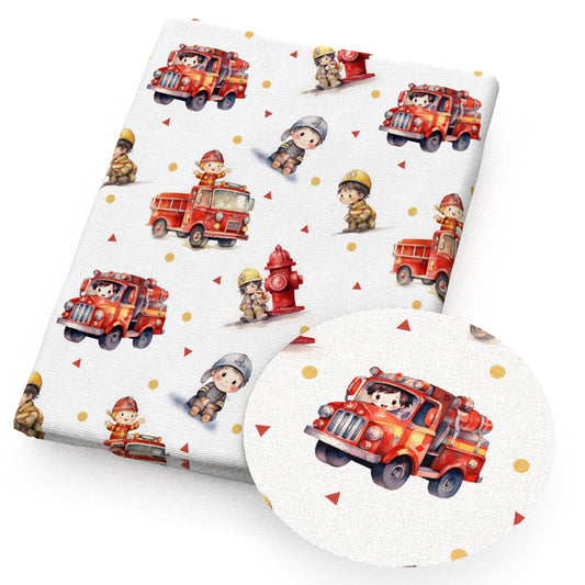 car fire truckfire hydrantfiremen dots spot triangle fabric