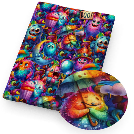 rainbow color boo umbrella cake cupcake ice creampopsicle moon fabric