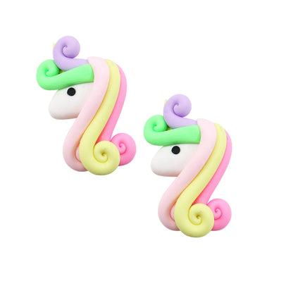 5pcs Vibrant Color Unicorn Charms Design - Polymer Clay Stationery Phone Case Decors and DIY Jewelry Making Accessories - For Creative Crafters and Jewelry Enthusiasts