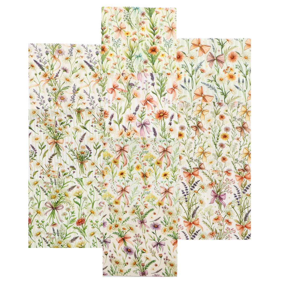 10pcS Charm Pack Set Floral Pattern VIntage Style Handmade DIY With Rich Color and Texture Elements 100% Polyester Patchwork in 10 Design Styles Suitable For Patchwork DIY Craft Projects DIY Wallet Making Gift Giving Bag Making Mother's Day Gift