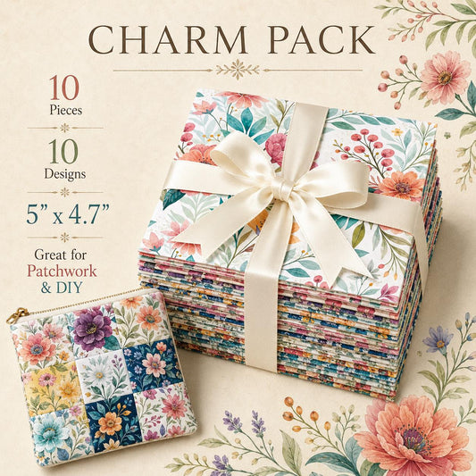 10Pc/Set Flower Series Fat Quarter Fabric, Pre-Cut Square Fabric Assort, Fabric Set, Craft Fabric, Handmade DIY Patchwork Fabric,Home Quilting Sewing Fabric, Packaging Fabric, Scrapbooking Craft Hobbyist