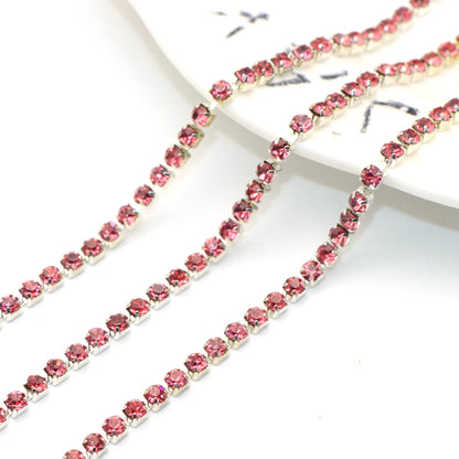 1Meter Sparkling Rhinestone Chain Beads Rhinestone Chain - Jewelry Making Chains for DIY Craft, Shoe, Clothing, Mobile Phone Case Decoration