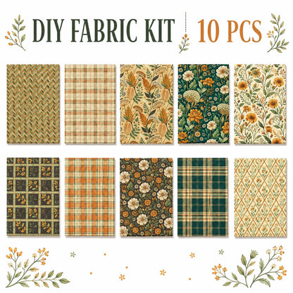 10pcs Charm Pack Set Floral Pattern Vintage Style Handmade DIY with Rich Color and Texture Elements 100% Polyester Patchwork in 10 Design Styles Suitable for Patchwork DIY Craft Projects DIY Wallet Making Gift Giving Bag Making Mother's Day Gift