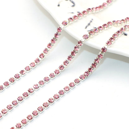 1Meter Sparkling Rhinestone Chain Beads Rhinestone Chain - Jewelry Making Chains for DIY Craft, Shoe, Clothing, Mobile Phone Case Decoration
