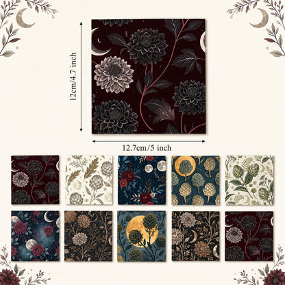 10Pc/Set Flower Cynara Series Vegetables Fat Quarter Fabric, Pre-Cut Square Fabric Assort, Fabric Set, Craft Fabric, Handmade DIY Patchwork Fabric,Home Quilting Sewing Fabric, Packaging Fabric, Scrapbooking Craft Hobbyist