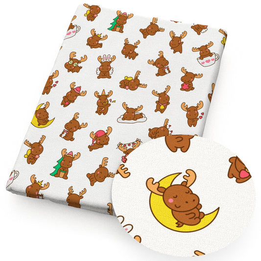 christmas day reindeer giraffe fabric