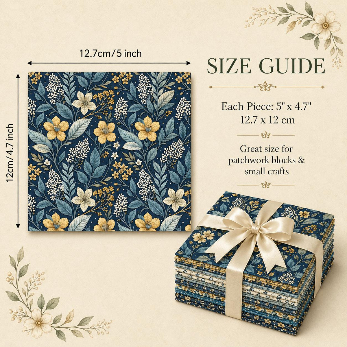 10Pc/Set Flower Series Fat Quarter Fabric, Pre-Cut Square Fabric Assort, Fabric Set, Craft Fabric, Handmade DIY Patchwork Fabric,Home Quilting Sewing Fabric, Packaging Fabric, Scrapbooking Craft Hobbyist