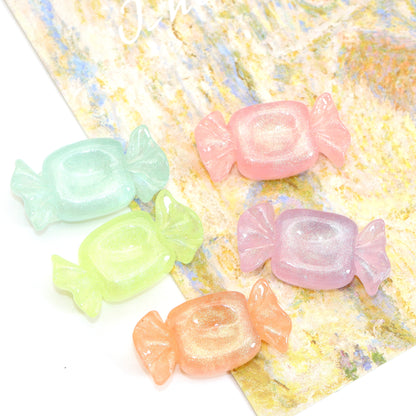 5Pcs Sweet Candy Resin Charms Vibrant Multicolor Flatback Cabochons for DIY Jewelry Making-Ideal for Necklaces, Bracelets & Earrings Charms Accessories