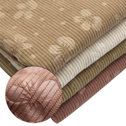 Flower Corduroy Polyester Velvet Fabric,19.68X59inch, Pre-Cut Quilting Material for DIY Wallet Crafts DIY Craft For Small Bags, Cushions, Wallets, Toys, Coin Purses Patchwork, Handmade Doll Breathable