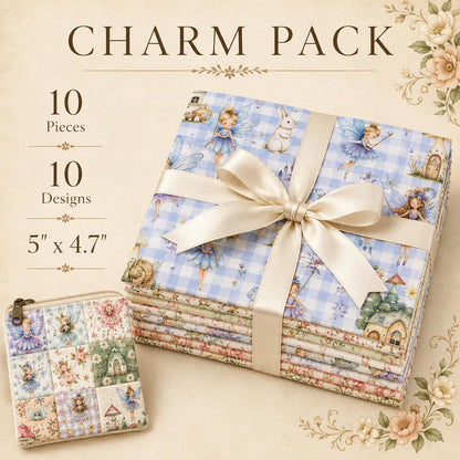 10pcs Charm Pack Set Rabbit Bird Vintage Style Pattern Handmade DIY with Rich Color and Texture Elements 100% Polyester Patchwork in 10 Design Styles Suitable for Patchwork DIY Craft Projects DIY Wallet Making Gift Giving Bag Making Mother's Day Gift