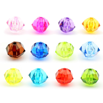 20Pcs Acrylic Transparent Hexagonal Beads Imitation Crystal Beads Loose Beads Diy Handmade Beaded Mobile Phone Chain Bracelet Necklace Making Jewelry Accessories