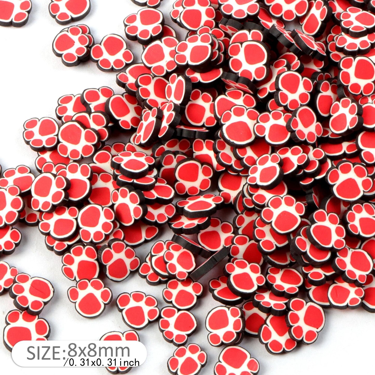 10g Animals Footprint Nail Art Polymer Clay Slices-Unscented,Vibrant Dog Bear Slime Charms for Lip Gloss Making, Resin, and Nail Art Decorations - Perfect for DIY Crafts and Creative Projects