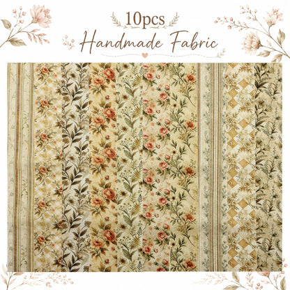10pcs Vintage Daisy Floral Pattern Jelly Roll Fabric Strips 2.5X19.7inch Pre-Cut 100% Polyester For Patchwork Quilts, Table Runners, Placemats, Tote Bags, Storage Pouches, Makeup Bags, Coasters, Quilt Blocks & Binding