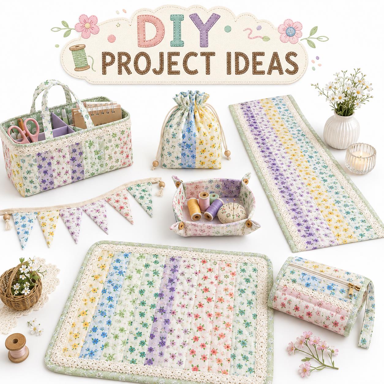 10Pc/Set, Making 10 Images 1pc Each, Each Size: 6.3*50cm Floral Chiffon Series Sliced Fabric Set Style Combination, Polyester Jelly Roll Fabric Strips, Pre-Cut Quilting Squares, For Quilting DIY, Handicrafts And Sewing, Blankets, Rugs