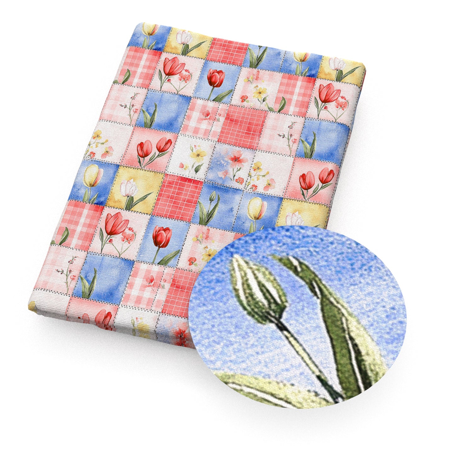 plaid grid flowerfloral tulip tie dye fabric