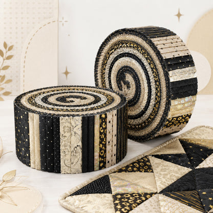 10Pc/Set, Making 10 Images 1pc Each, Each Size: 6.3*50cm Leopard Star Golden Hot Stamping Series Sliced Fabric Set Style Combination, Polyester Jelly Roll Fabric Strips, Pre-Cut Quilting Squares, For Quilting DIY, Handicrafts And Sewing, Blankets, Rugs, I