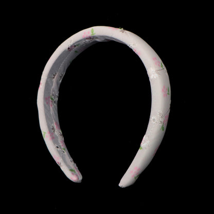 embroidery flower chiffon high cranial hairband
