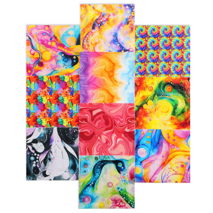 10Pc/Set Color Swirl Series Fat Quarter Fabric, Pre-Cut Square Fabric Assort, Fabric Set, Craft Fabric, Handmade DIY Patchwork Fabric,Home Quilting Sewing Fabric, Packaging Fabric, Scrapbooking Craft Hobbyist