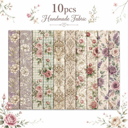 10pcs Vintage Floral Pattern Jelly Roll Fabric Strips 2.5X19.7inch Pre-Cut 100% Polyester For Patchwork Quilts, Table Runners, Placemats, Tote Bags, Storage Pouches, Makeup Bags, Coasters, Quilt Blocks & Binding
