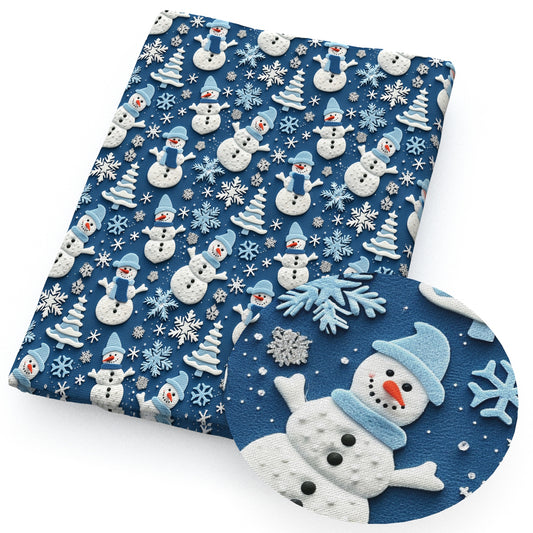 snowman christmas day imitation embroidery series snowflakesnow fabric