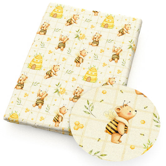 bee house plaid grid flowerfloral fabric