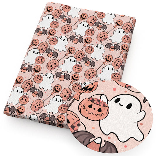 skull ghost skeleton bones pumpkin halloween fabric