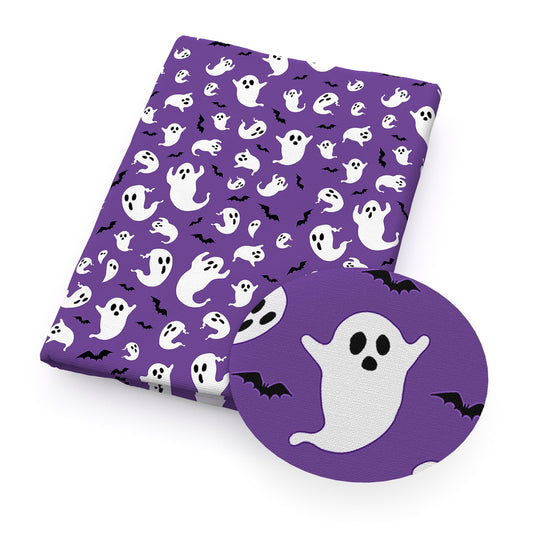 halloween skull ghost skeleton bones bat fabric