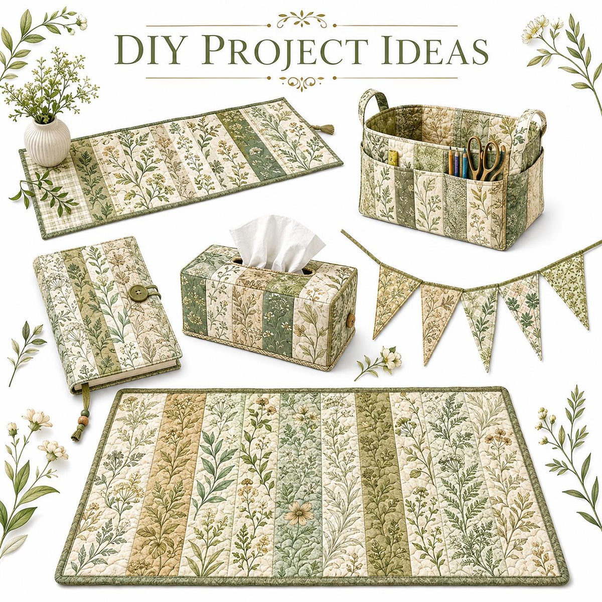 10pcs Vintage Floral Pattern Jelly Roll Fabric Strips 2.5X19.7inch Pre-Cut 100% Polyester For Patchwork Quilts, Table Runners, Placemats, Tote Bags, Storage Pouches, Makeup Bags, Coasters, Quilt Blocks & Binding