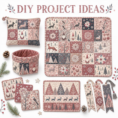 10Pc/Set Christmas Series Deer Christmas Tree Santa Claus Flower Fat Quarter Fabric, Pre-Cut Square Fabric Assort, Fabric Set, Craft Fabric, Handmade DIY Patchwork Fabric,Home Quilting Sewing Fabric, Packaging Fabric, Scrapbooking Craft Hobbyist