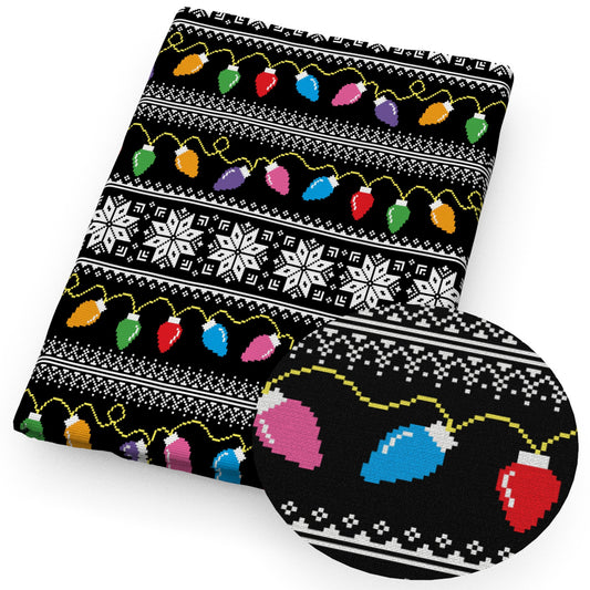 christmas day pixel style light fabric