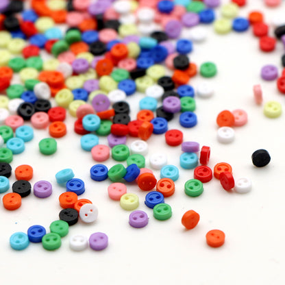 100pcs Mix Color Mini Round Costume Buttons Assortment - Buttons for Dolls, Sewing, Crafting - 3mm Diameter, Multicolor, Perfect for DIY Projects, Fashion Accessories, and More