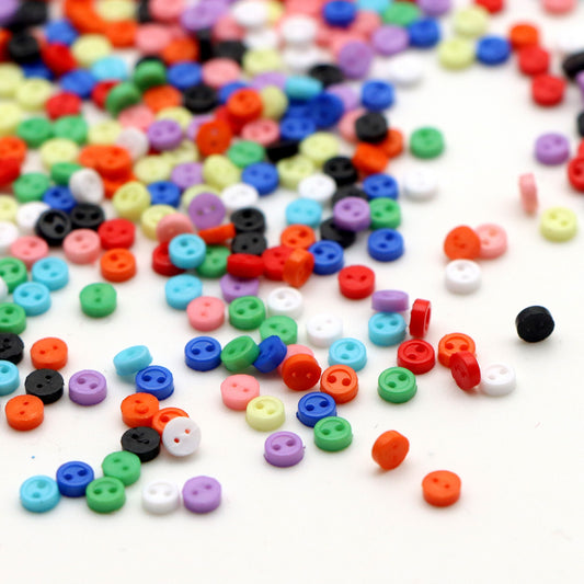 100pcs Mix Color Mini Round Costume Buttons Assortment - Buttons for Dolls, Sewing, Crafting - 3mm Diameter, Multicolor, Perfect for DIY Projects, Fashion Accessories, and More