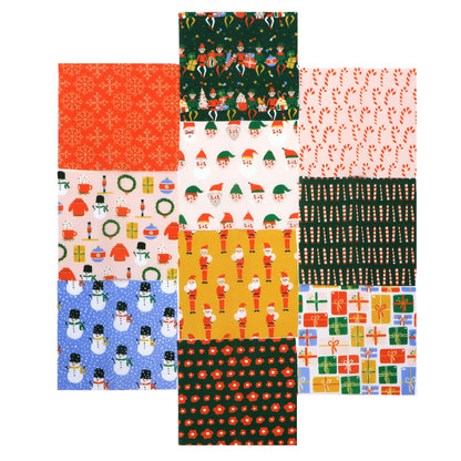 10pcs Charm Pack Set Christmas Santa Pattern Vintage Style Handmade DIY with Rich Color and Texture Elements 100% Polyester Patchwork in 10 Design Styles Suitable for Patchwork DIY Craft Projects DIY Wallet Making Gift Giving Bag Making Mother's Day Gift