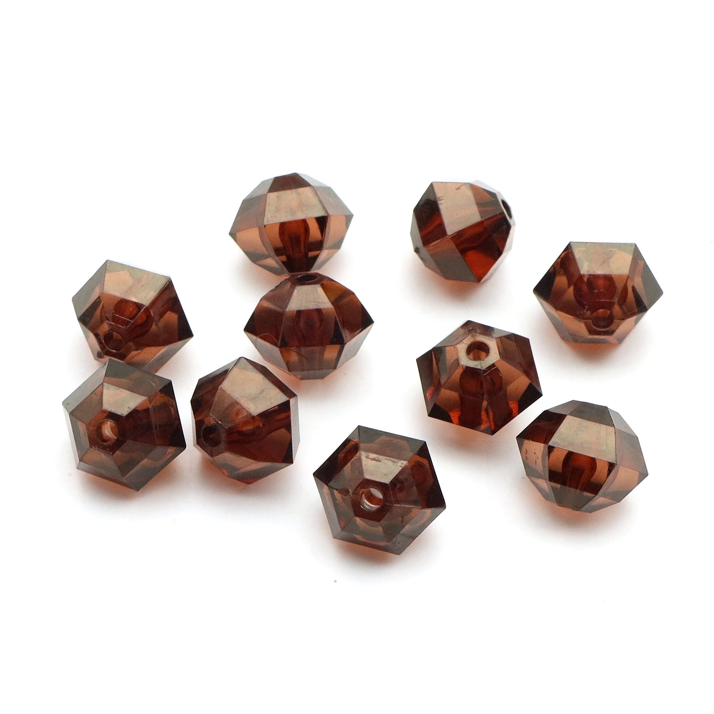 20Pcs Acrylic Transparent Hexagonal Beads Imitation Crystal Beads Loose Beads Diy Handmade Beaded Mobile Phone Chain Bracelet Necklace Making Jewelry Accessories