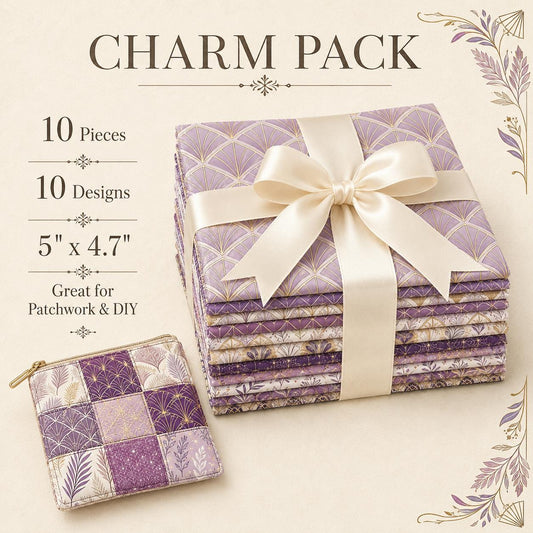 10Pc/Set Purple Series Stripe Leaves Spider Web Fat Quarter Fabric, Pre-Cut Square Fabric Assort, Fabric Set, Craft Fabric, Handmade DIY Patchwork Fabric,Home Quilting Sewing Fabric, Packaging Fabric, Scrapbooking Craft Hobbyist