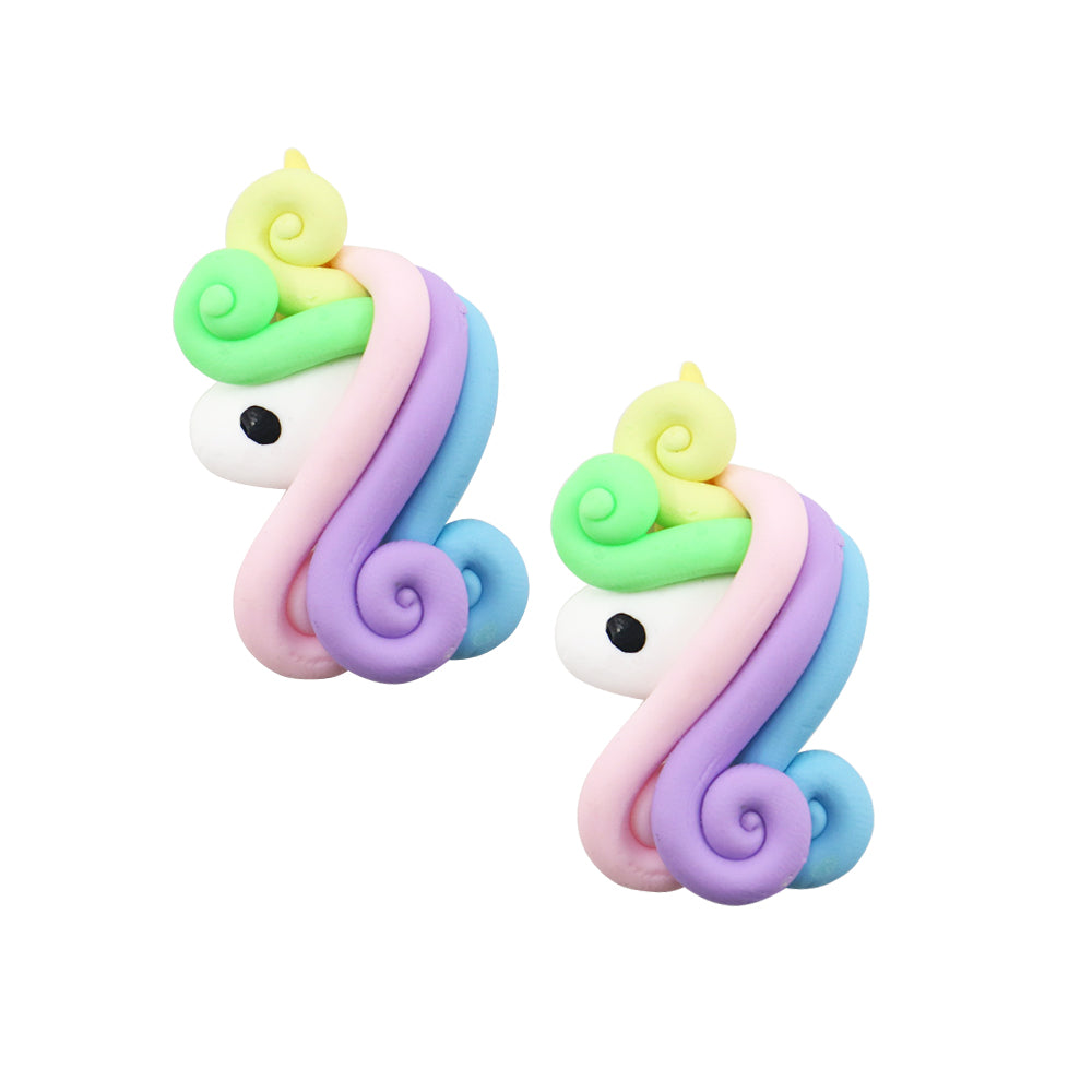 5pcs Vibrant Color Unicorn Charms Design - Polymer Clay Stationery Phone Case Decors and DIY Jewelry Making Accessories - For Creative Crafters and Jewelry Enthusiasts