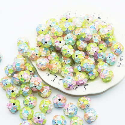 1Pc Rhinestone Faux Crystal Beads Transparent Star Shaped Loose Spacer Beads with Hole for Jewelry Making DIY Costumes Accessories Bracelet Necklace Chain Earrings Charm Bangle Decors Craft Supplies