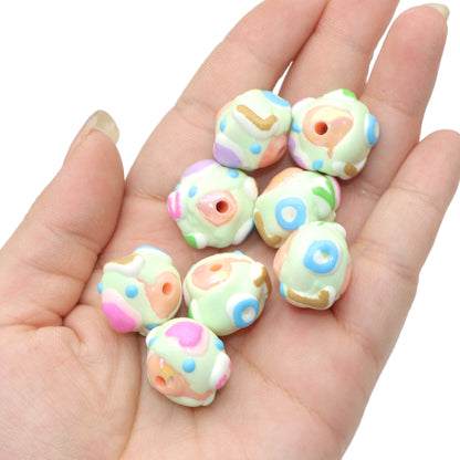 5Pcs Festive Love Heart Acrylic Beads Loose Spacer Beads for DIY Jewelry Making Accessories DIY Bracelet Necklace Chain Earrings Charm Bangle Decors Craft Pen Supplies