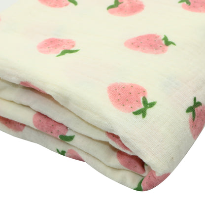 1pc Strawberry Pattern Gauze Yarn Fabric -51.18 x19.68inch Polyester Craft Fabrics, Breathable & Lightweight, Perfect for DIY Handmade Projects, Doll Clothes Fabric, Sewing, Hair Ties, Patchwork