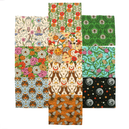 10pcs Charm Pack Set Floral Bee Pattern Vintage Style Handmade DIY with Rich Color and Texture Elements 100% Polyester Patchwork in 10 Design Styles Suitable for Patchwork DIY Craft Projects DIY Wallet Making Gift Giving Bag Making Mother's Day Gift
