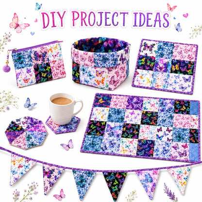 10Pc/Set Flower Butterfly Series Fat Quarter Fabric, Pre-Cut Square Fabric Assort, Fabric Set, Craft Fabric, Handmade DIY Patchwork Fabric,Home Quilting Sewing Fabric, Packaging Fabric, Scrapbooking Craft Hobbyist
