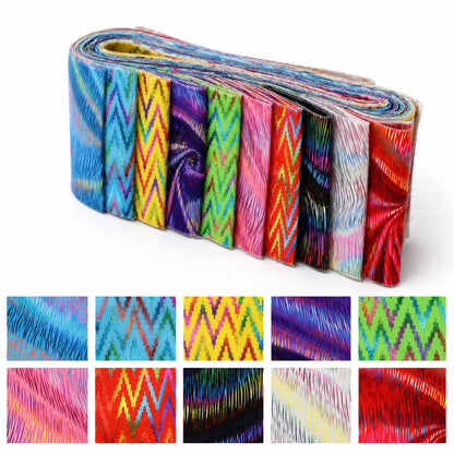 10pcs Vintage Chevron, Zig Zags Pattern Jelly Roll Fabric Strips 2.5X19.7inch Pre-Cut 100% Polyester For Patchwork Quilts, Table Runners, Placemats, Tote Bags, Storage Pouches, Makeup Bags, Coasters, Quilt Blocks & Binding