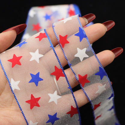 4th of July organza ribbon